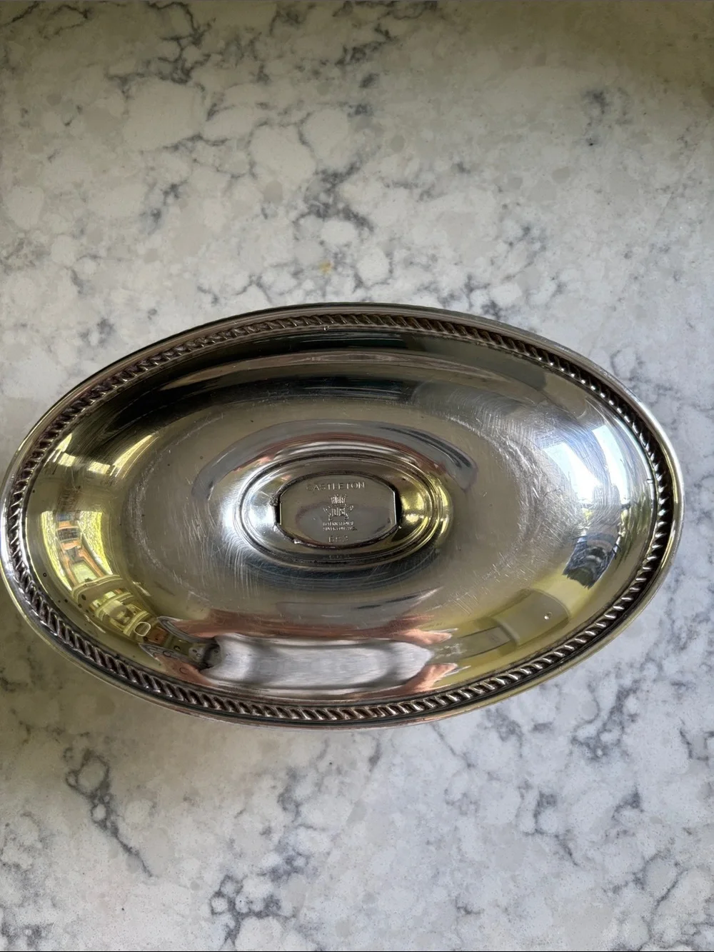 Vintage Castleton Silver-Plate Gravy Boat with Attached Underplate #683